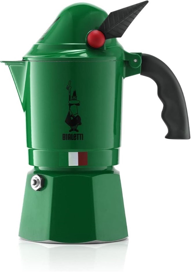 BIALETTI 0002762/MR Moka Alpina Espresso Coffee Maker, Green, 3 Cup/ 130 m