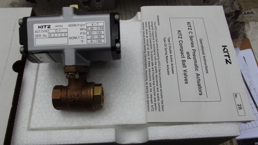 6 x Kitz C1 C1 3Way Pneumatic Ball Valve/Actuator CTE 3/8" Auction