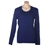 TOMMY HILFIGER Women's Jenny Scoop Neck Sweater, Size L, 100% Cotton, Blue