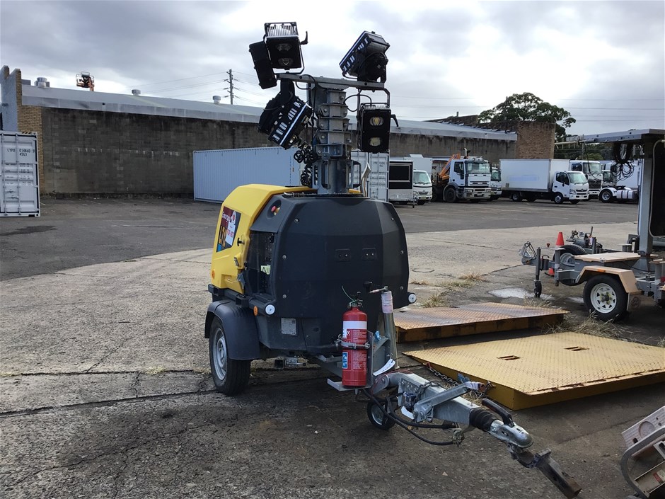 2022 Atlas Copco Hi light H6+ Single Light Tower Trailer