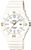 CASIO Women's Diver Look Analog Digital Watch, White Dial, White Band, Gold