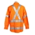5 x WS WORKWEAR Mens Long Sleeve Shirt, Size L, Orange. Sewn company logo t