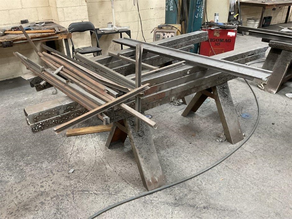 1x Pair of Steel Fabricated Trestle Stands Auction (0051-3028980 ...