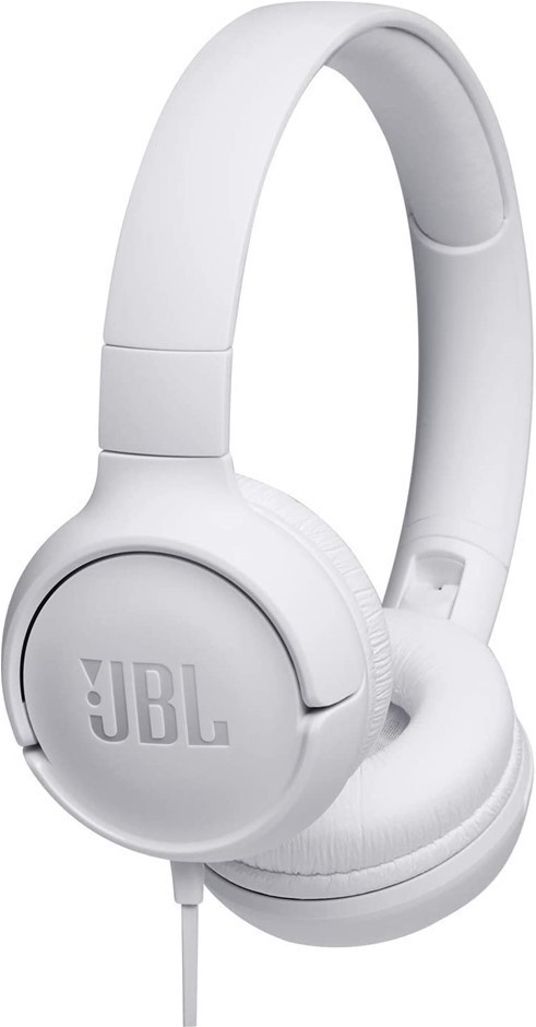 JBL Tune 500 Wired ON Ear Headphones White.