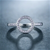 Elegant 18K White Gold plated Purple Diamonds Simulants Engagement Ring