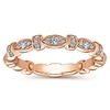 Elegant 18K Rose Gold plated Diamonds Simulants Engagement Ring size 7