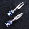 Elegant 18K White Gold plated Sapphire Simulants earrings