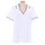 TOMMY HILFIGER Women's V-Neck Polo, Size S, 100% Cotton, Bright White (8IW)