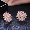 Elegant 18K Rose Gold plated Simulated Diamonds  and White Cz  Earring
