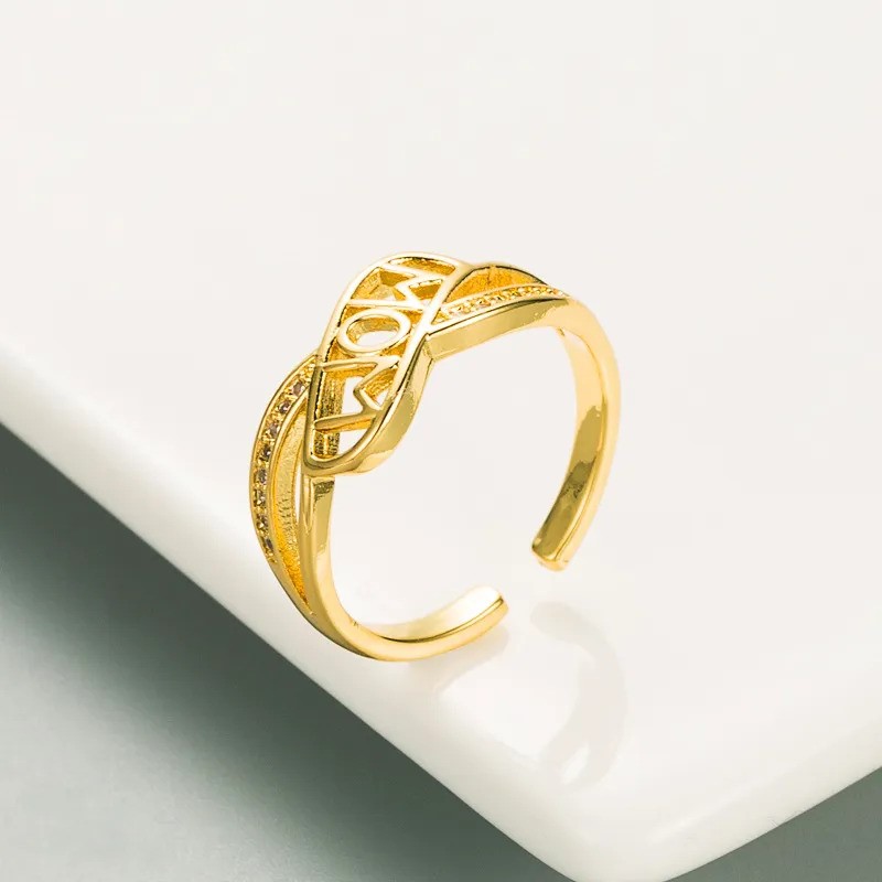 Elegant 18K Yellow Gold Plated Colourful CZ Adjustable Ring