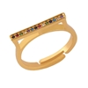 Elegant 18K Yellow Gold Plated Colourful and White CZ Adjustable Ring