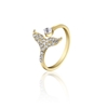 Elegant 18K Yellow Gold Plated Imitation Simulated Diamond Open Ring