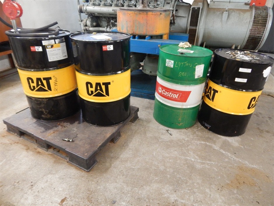 8 X 208 Litre Diesel Engine Oil Drums 7 X Cat Deo Rating Sae 15w 40 Note Auction 0507