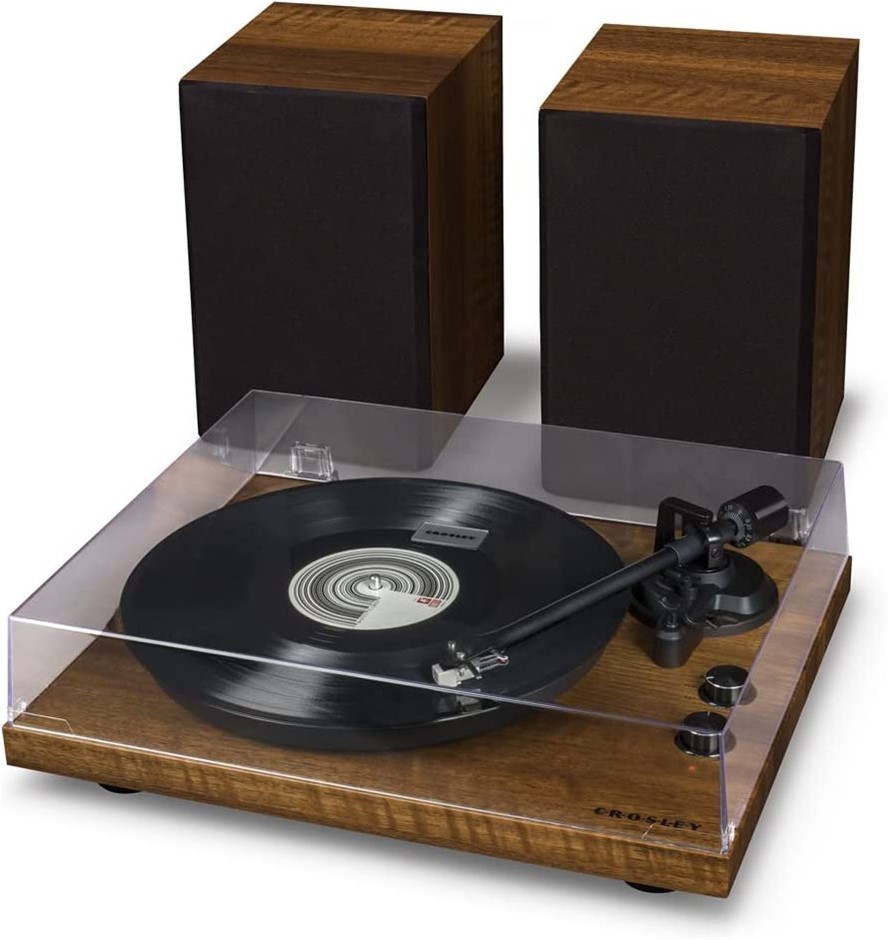 CROSLEY, Shelf System Turntable, Walnut, Model: C62.