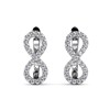 Elegant 18K White Gold plated Diamonds Simulants earrings