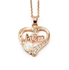 Elegant 18K Rose  Gold plated Simulants Opal  & White Cz Heart