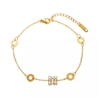 Elegant 18K Yellow Gold LAYERED bracelets Women