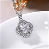 Elegant 18K White Gold plated Diamonds & White Cz Pendant Wedding Necklace