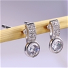 Elegant 18K White Gold plated Simulants Diamonds & White Cz Stud Earrings