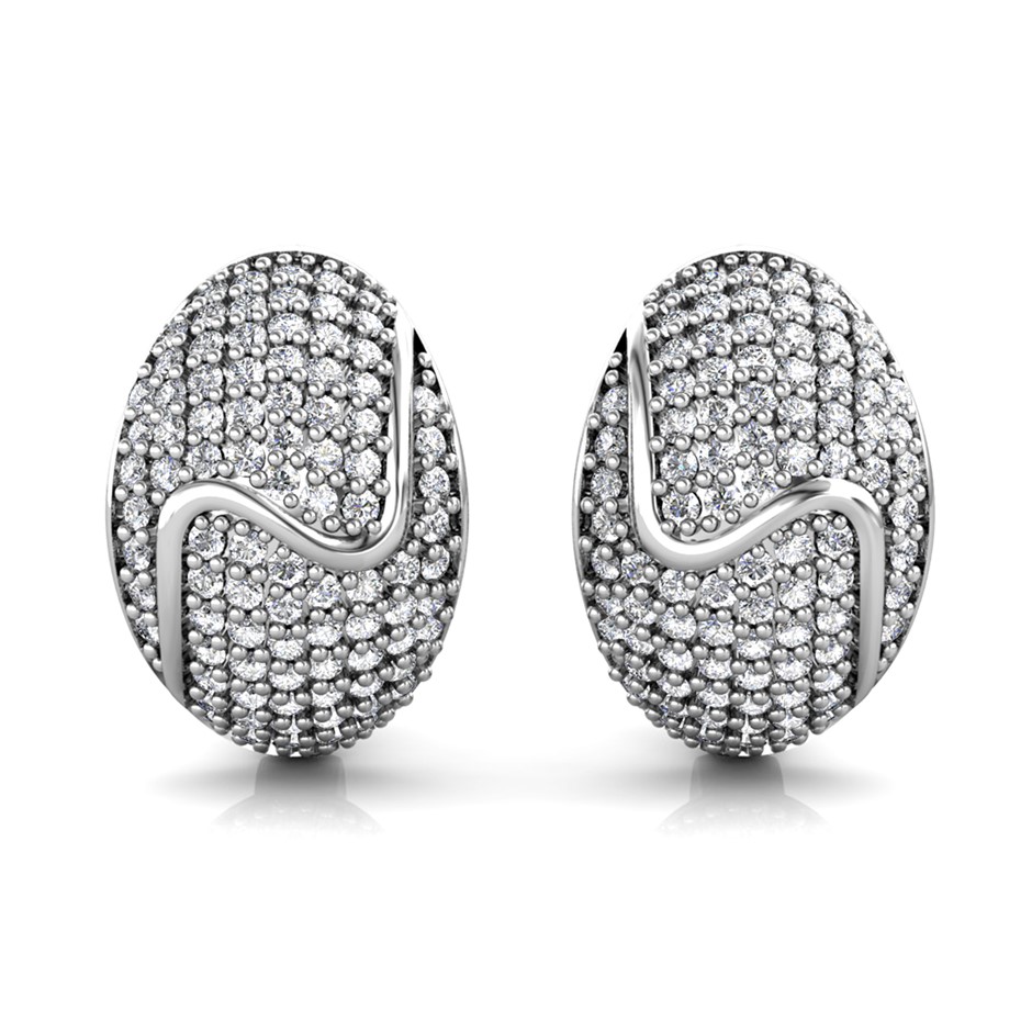 Elegant 18K White Gold plated Diamonds Simulants earrings