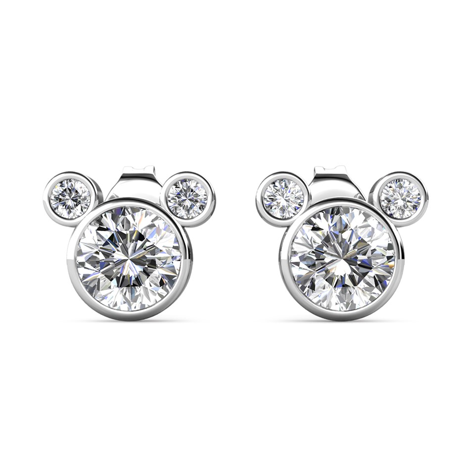 Elegant 18K White Gold plated Diamonds Simulants earrings