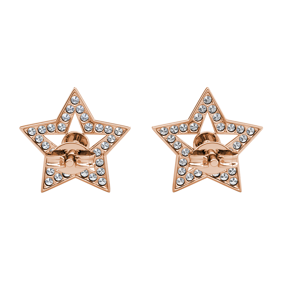 Elegant 18K Rose Gold plated Diamonds Simulants earrings