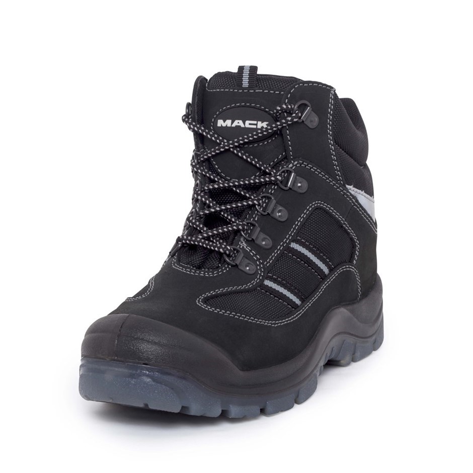 MACK Unisex Turbo Lace-Up Safety Boots, Size US 13 / UK 12 / EU 46, Black.