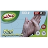 3 x Pack of 100pc SABCO Vinyl Disposable Gloves, Size M, N.B: Damaged packa