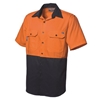 4 x WS WORKWEAR Koolflow Mens Button-Up Shirt, Size 4XL, Orange/Navy.