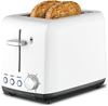 KAMBROOK Wide Slot Toaster, 2- Slice, White, Removable Crumb Tray. Model KT