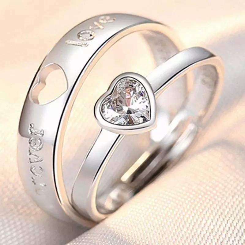 Elegant 18k White Gold Plated 1.00carat Round Simulated Diamond Double