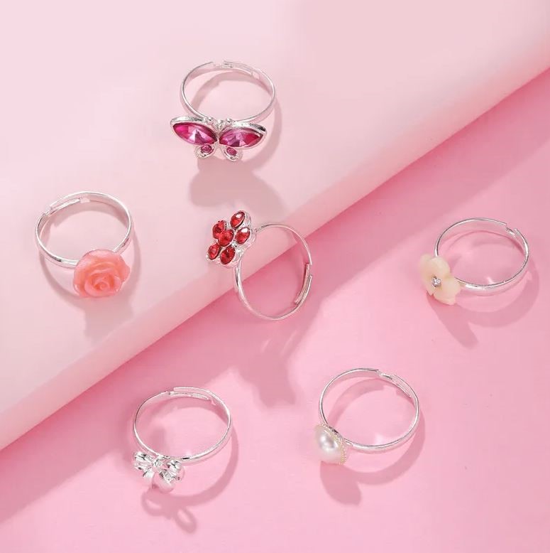 Elegant 18K White Gold plated Butterfly & flower Colourful CZ setring