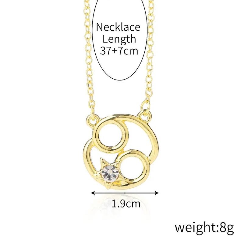 Elegant 18K Yellow Gold plated Cancer & White CZ Necklace.