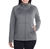 SIGNATURE Women's Stand Collar Fleece Jacket, Size XL, 96% Polyester, Grey.
