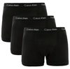 CALVIN KLEIN Men's 3pk Cotton Stretch Trunks, Size Large, 95% Cotton, Black