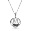 Personalized Letter 'M' Platinum with CZ Jewelry Beads Pendant Necklace