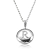 Personalized Letter 'R' Platinum with CZ Jewelry Beads Pendant Necklace
