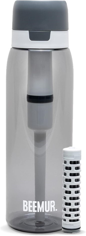 2 x BEEMUR Number 1 Filter Water Bottle with Smart Filter, Removes Viruses,