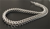 Italian Design 18kt Triple White Gold Plated Chain For Men and Women