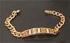 Italian Design 18kt Triple Yellow Gold Plated Bracelet with Simulated
