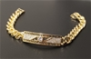 Italian Design 22kt Triple Yellow Gold Plated Bracelet with Simulated