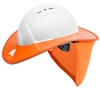 50 x SNAP BRIM Rigid Hard Hat Sunshades with Cotton Drill Neck Flap, Orange