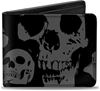 3 x BUCKLE-DOWN Men's PU Bi-Fold Wallet, 4.0" x 3.5", Black Skull.  Buyers