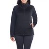 SIGNATURE Women's Stand Collar Fleece Jacket, Size XS, 96% Polyester, Black