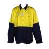 5 x WORKSENSE Cotton Drill Shirts, Size M, Long Sleeve, Yellow/Navy.  Buyer