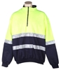 WS WORKWEAR Hi-Vis Fleece Jumper with Reflective Tape, Size 4XL, Lime/Navy.