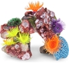 3 x KAZOO Soft Coral Hideout with Shells and Plants, Medium.