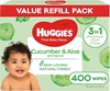 HUGGIES Baby Wipes Cucumber and Aloe Vera Baby Wipes, 400 Wipes Refill Pack