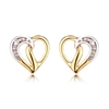 Genuine 9ct  Yellow gold Luxury  Diamond   Studs Earrings