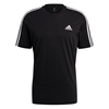 ADIDAS Men's Essentials 3 Stripes T-Shirt, Size 2XL, 100% Cotton, Black/Whi